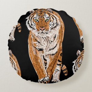 Coussins Ronds Croquis sur le tigre du Bengale : Poster de animal