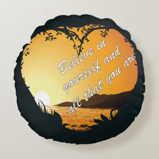 Coussins Ronds Croyez en vous-même - Coeur inspirant