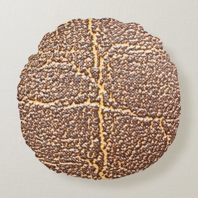 Coussins Ronds Cuir naturel couverture texture abstraite, âgée, (Devant)