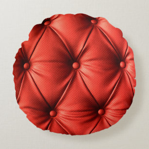 Coussins Ronds Cuir rouge, texture