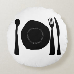 Coussins Ronds Cuisine noire et blanche