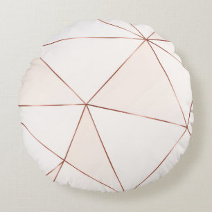 Coussins Ronds Cuivre texture polygonale métallique avec brillant
