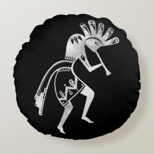 Coussins Ronds Culture amérindienne - Danse Kokopelli 2