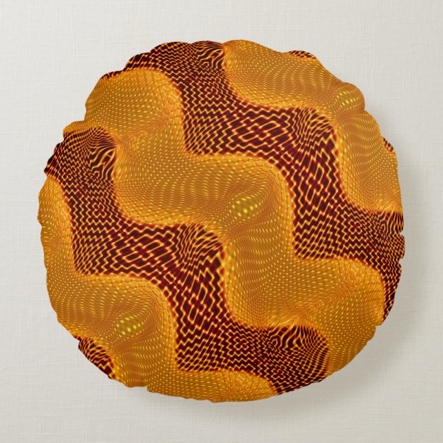 Coussins Ronds Curva laranja e pontos dourados sobre fundo (Devant)