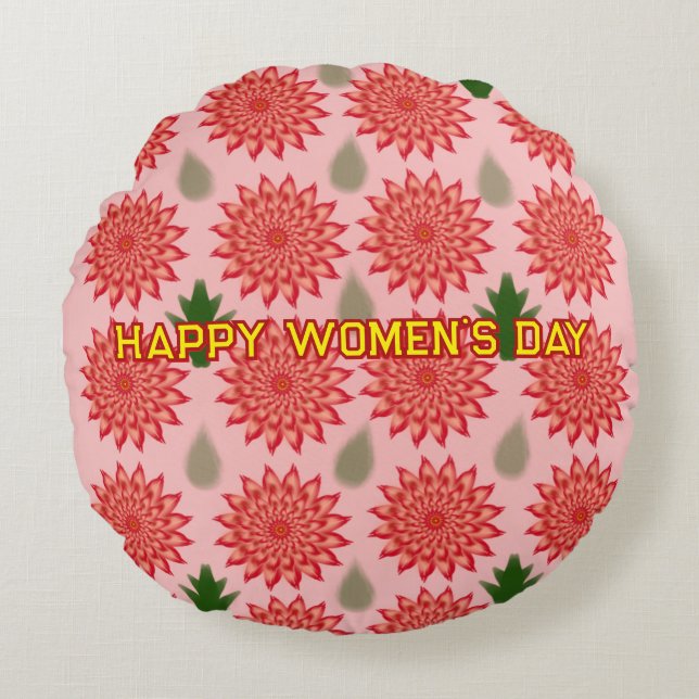 Coussins Ronds Custom Spring Flower Women's Day PatWrapping Paper (Devant)