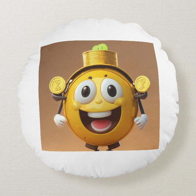 Coussins Ronds Customized round pillow cover, adding a fun . (Devant)