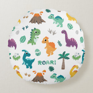 Coussins Ronds Cute Baby Dino Dinosaur motif Anniversaire de enfa