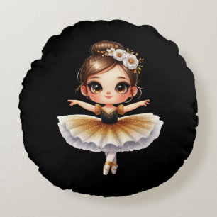 Coussins Ronds Cute Ballerina
