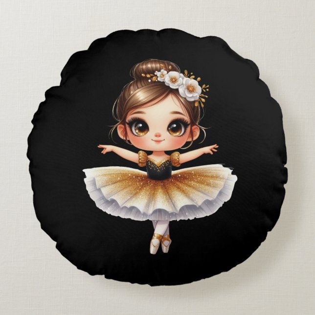 Coussins Ronds Cute Ballerina (Devant)