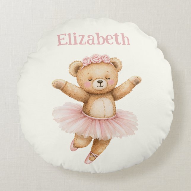 Coussins Ronds Cute ballerina bear (Devant)