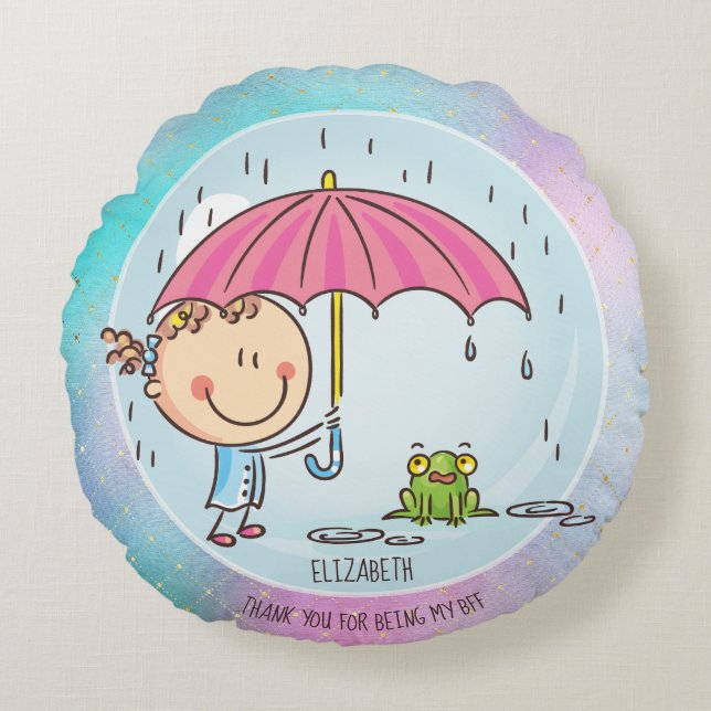 Coussins Ronds Cute BFF Besties Kawaii Toxits for Girls Friends (Devant)