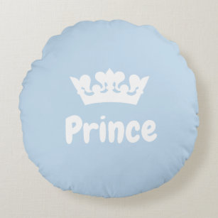 Coussins Ronds Cute Blue Prince Crown Boy Nursery