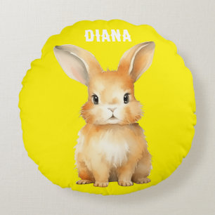 Coussins Ronds Cute Bunny Personnalisé