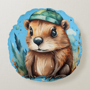 Coussins Ronds Cute castor Jeu d'oreiller