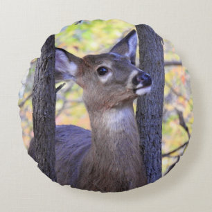 Coussins Ronds Cute Deer Close Up