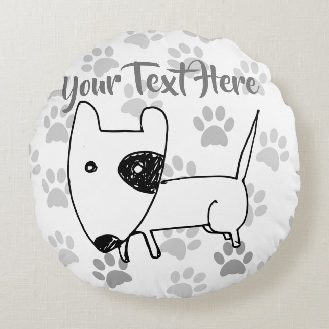 Coussins Ronds Cute English Bull Terrier (Devant)