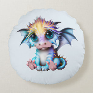Coussins Ronds Cute et adorable Kawaii Baby Dragon