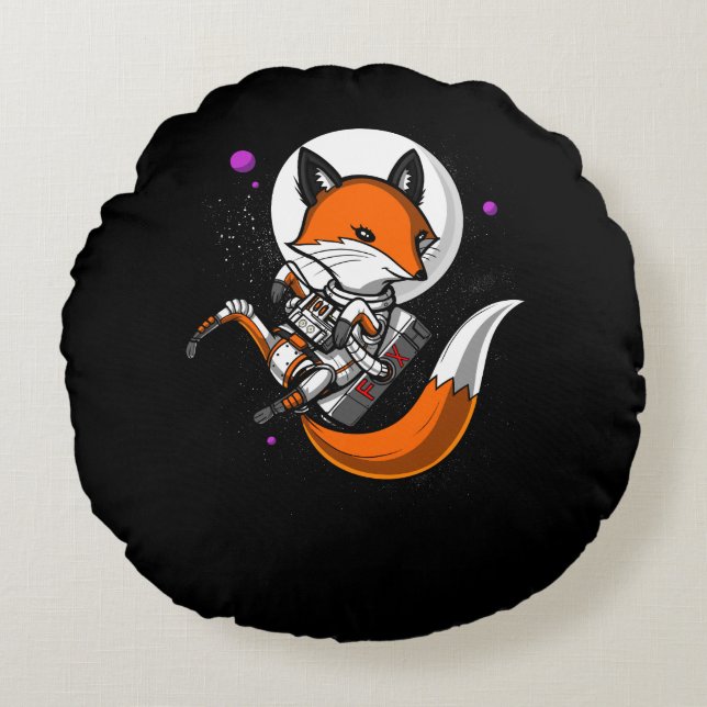 Coussins Ronds Cute Fox Space Astronaut Animal (Devant)
