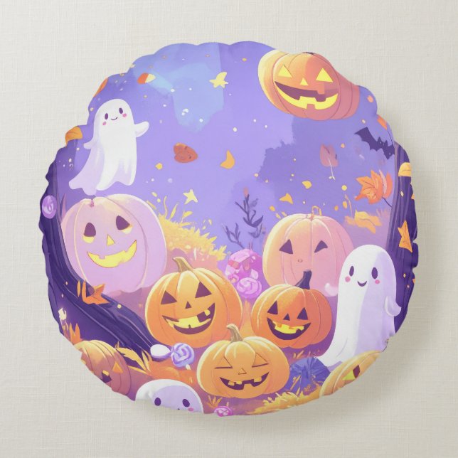 Coussins Ronds Cute Halloween (Devant)