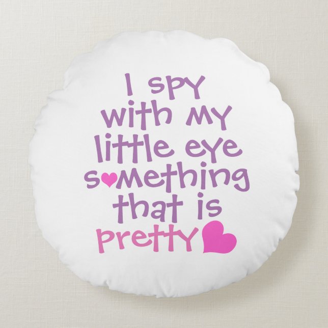 Coussins Ronds Cute *I Spy* Pink  (Devant)