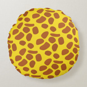 Coussins Ronds Cute jaune girafe peau douce motif