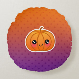 Coussins Ronds Cute Kawaii Halloween Dessin Citrouille