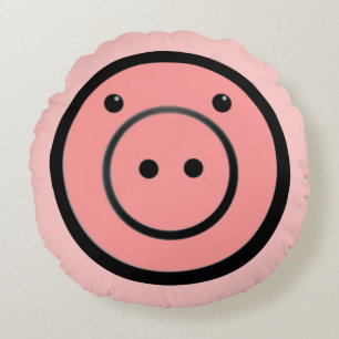 Coussins Ronds Cute Kawaii Pink Piggy Pig Vector Art
