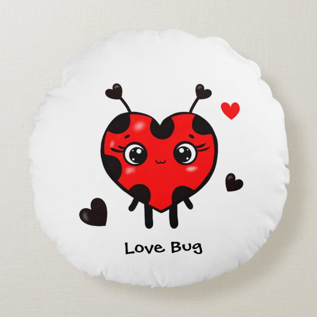 Coussins Ronds Cute ladybug (Devant)