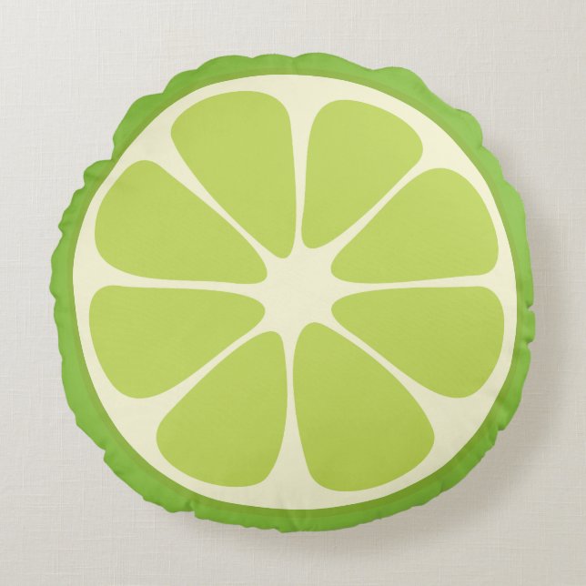 Coussins Ronds Cute Lime Slice Citrus Fruit Drôle Foodie Amusant (Devant)
