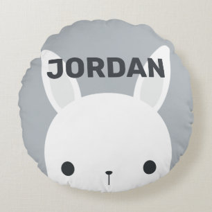 Coussins Ronds Cute Little Bunny Rabbit with Personalized