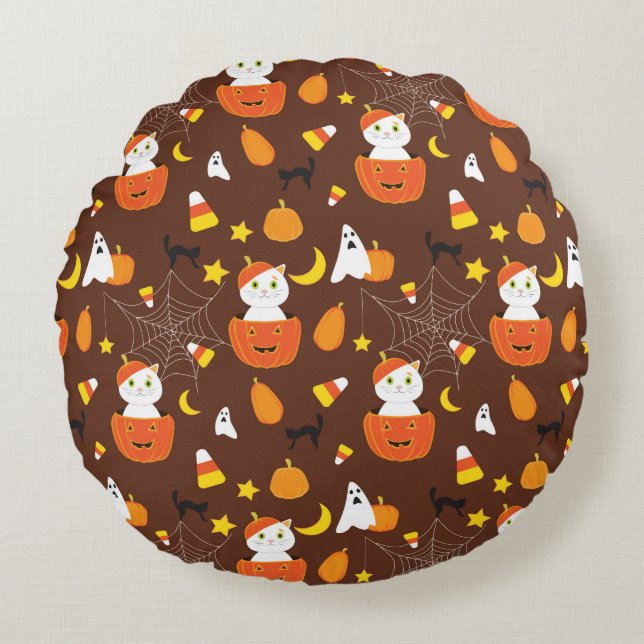 Coussins Ronds Cute motif Halloween (Devant)
