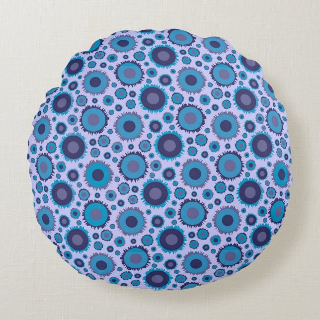 Coussins Ronds Cute multi-blue colors (Devant)