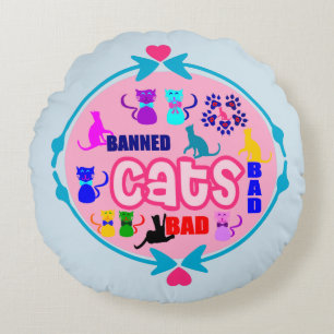 Coussins Ronds 😻 🐾 ↷ Cute Naughty Cie Family Soft & Wrinkle Fre