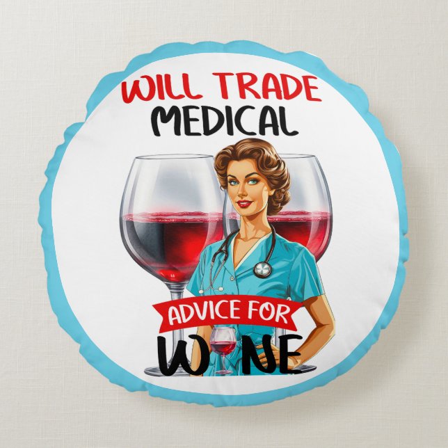 Coussins Ronds Cute Nostalgale Infirmière Pinup Sera Conseil Comm (Devant)