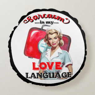 Coussins Ronds Cute Nurse Pinup_ Love
