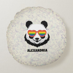 Coussins Ronds Cute Ours Panda Arc en ciel LGBTQ