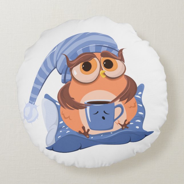 Coussins Ronds Cute Owl (Dos)