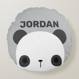 Coussins Ronds Cute petit ours Panda avec nom personnalisé