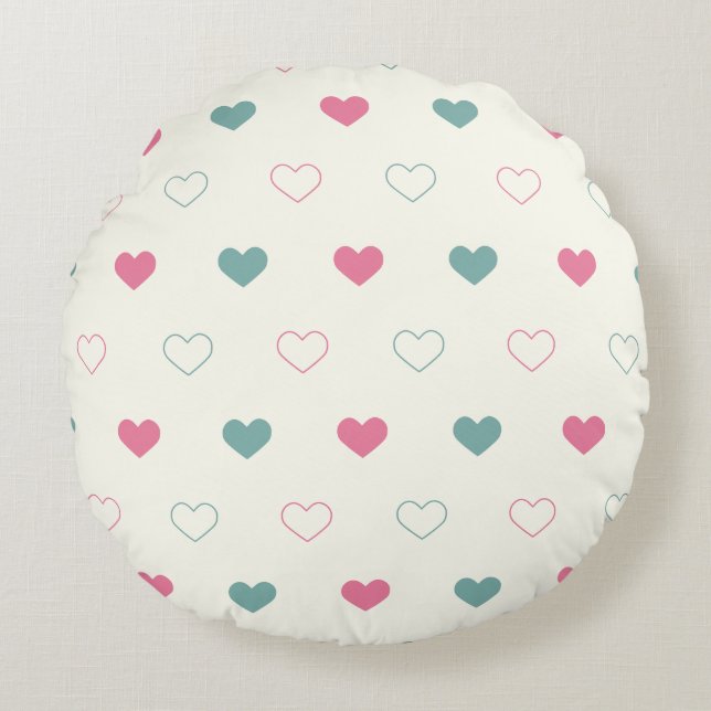Coussins Ronds Cute Simple Heart Pattern (Devant)