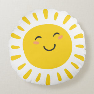 Coussins Ronds Cute Souriante soleil Nursery