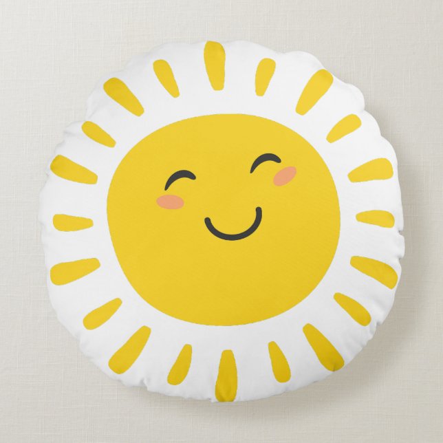 Coussins Ronds Cute Souriante soleil Nursery (Devant)