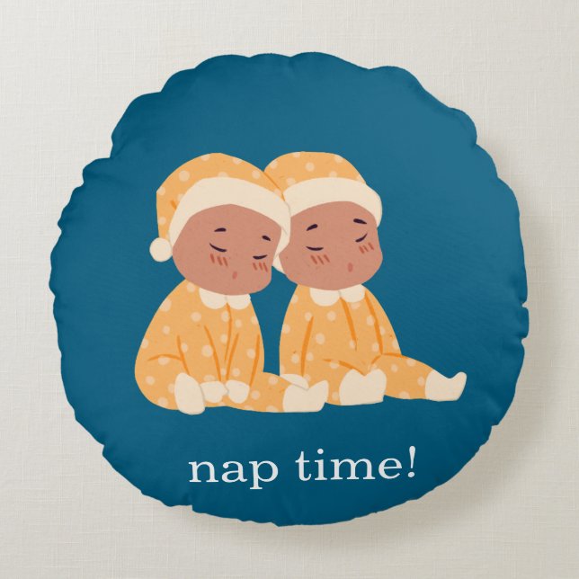 Coussins Ronds Cute Twins Nursery (Devant)