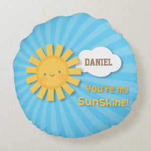 Coussins Ronds Cute You are my Sunshine Personnalisé Décor Chambr