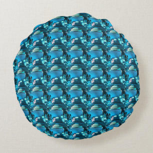 Coussins Ronds Cyan