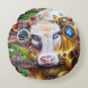 Coussins Ronds Cyber-vache vapeur