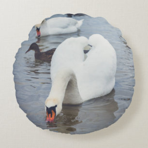 Coussins Ronds Cygne blanc