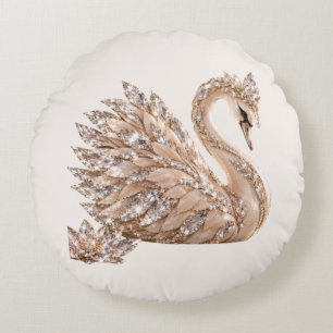 Coussins Ronds Cygne de cristal de luxe