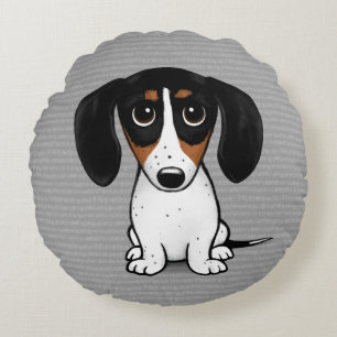 Coussins Ronds Dachshund tacheté Chiot Chien Mignon