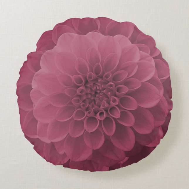 Coussins Ronds Dahlia rose (Devant)