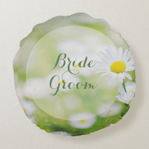 Coussins Ronds Daisy Daisies Fleur Floral Été Pour toujours